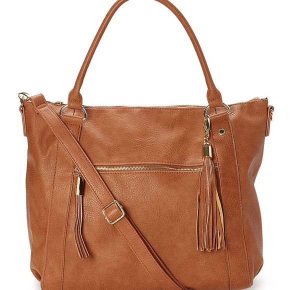 Steve Madden Handbags - Steve Madden Cognac Tassel-Accent Marlow Hobo Bag